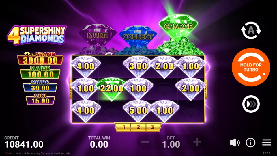Multi Feature x2 x3 x5 multipliers placed on the Bonus Game field