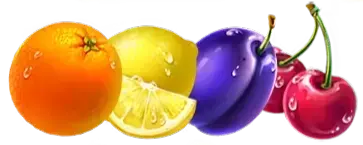 Orange lemon plum cherry low-value fruit symbols